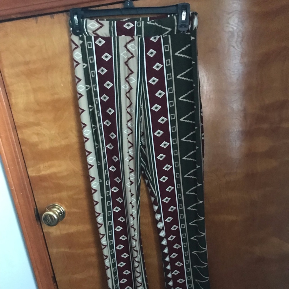 Green & Red Bell Bottom Pants